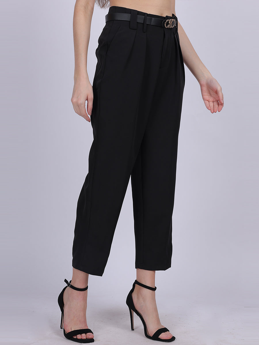 Straight Fit Fashion Formal Pants With Fashion Belt