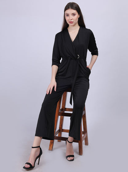 Black Straight Bottom Fashion Jumpsuit