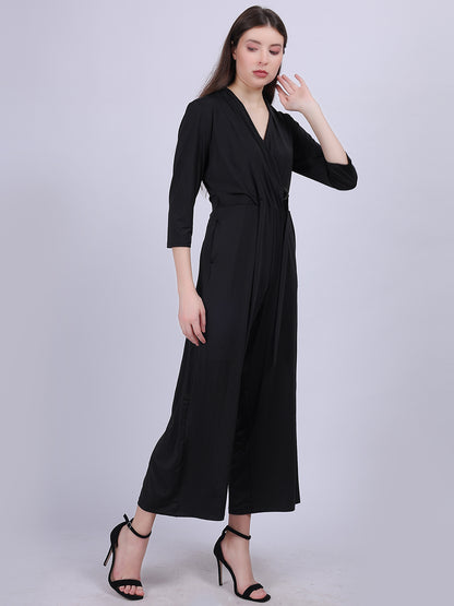 Black Straight Bottom Fashion Jumpsuit