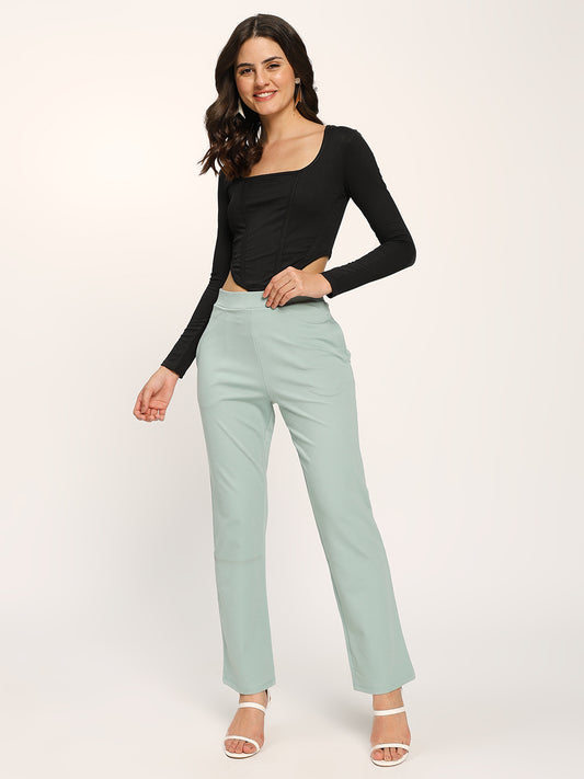 Sea Green Cloudsoft Straight Fit Trouser Pants
