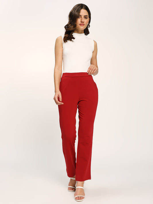Maroon Cloudsoft Straight Fit Trouser Pants