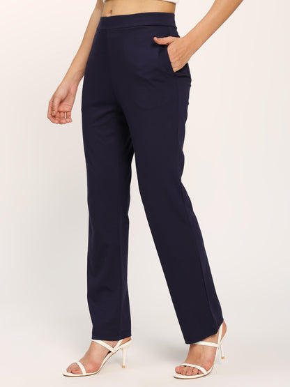 Navy Cloudsoft Straight Fit Trouser Pants