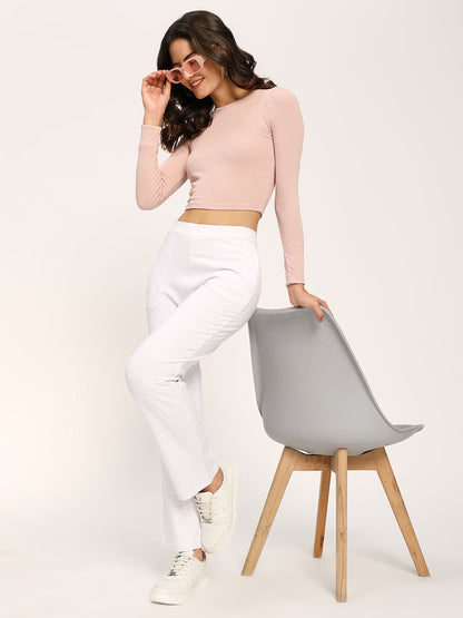 White Cloudsoft Straight Fit Trouser Pants