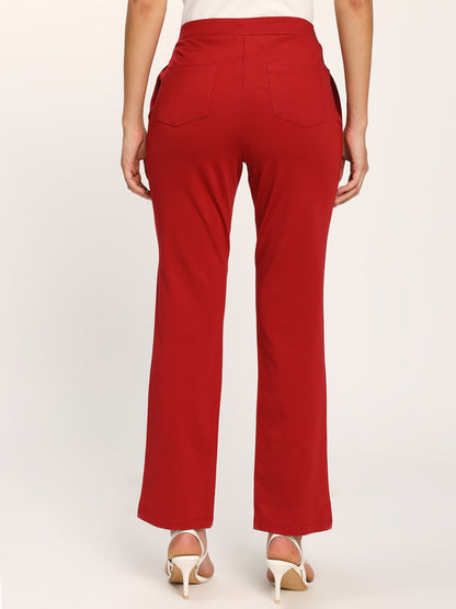 Maroon Cloudsoft Straight Fit Trouser Pants