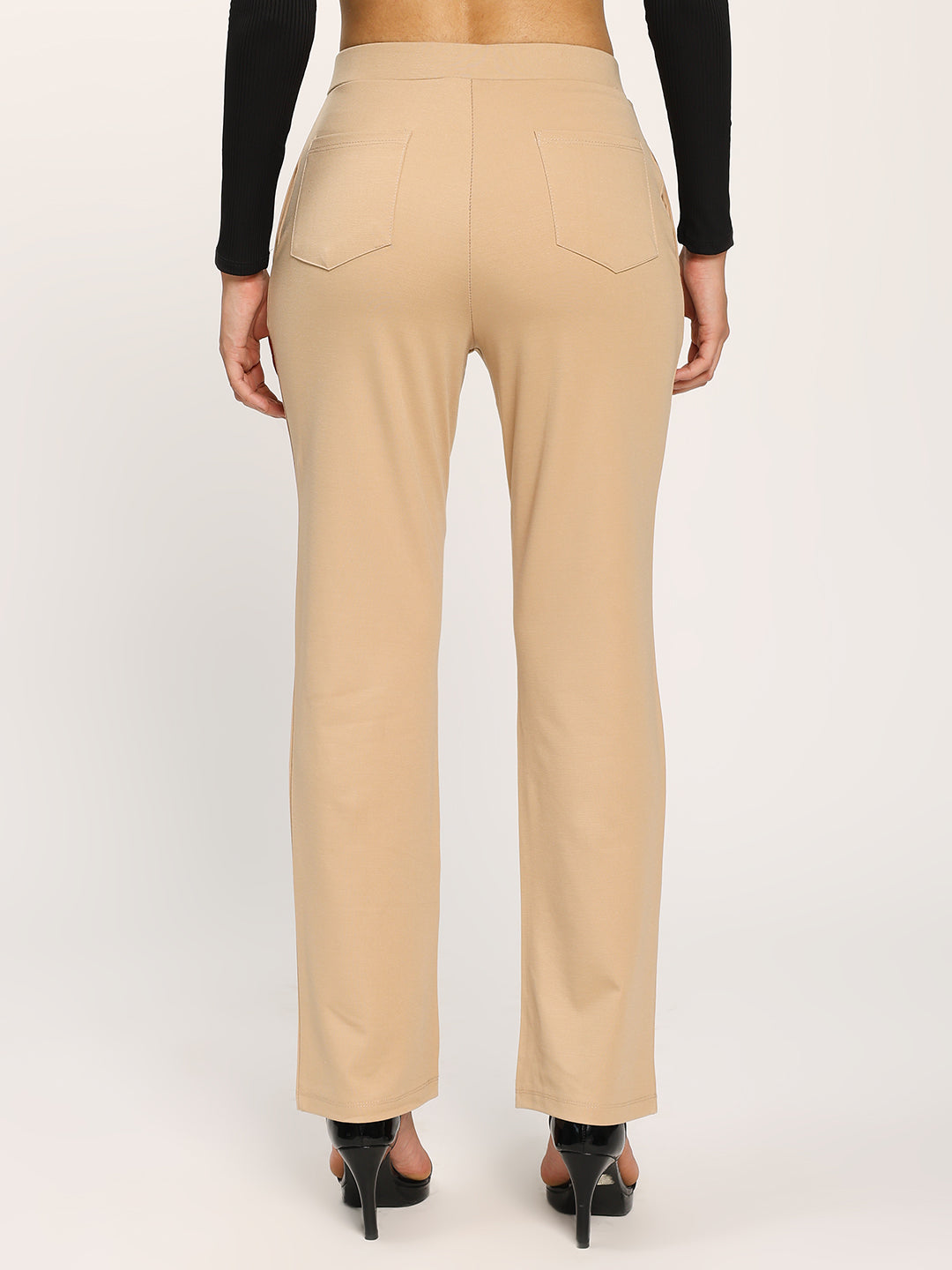 Beige Cloudsoft Straight Fit Trouser Pants