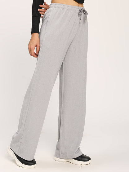 Grey Straight Fit Fashion Pant
