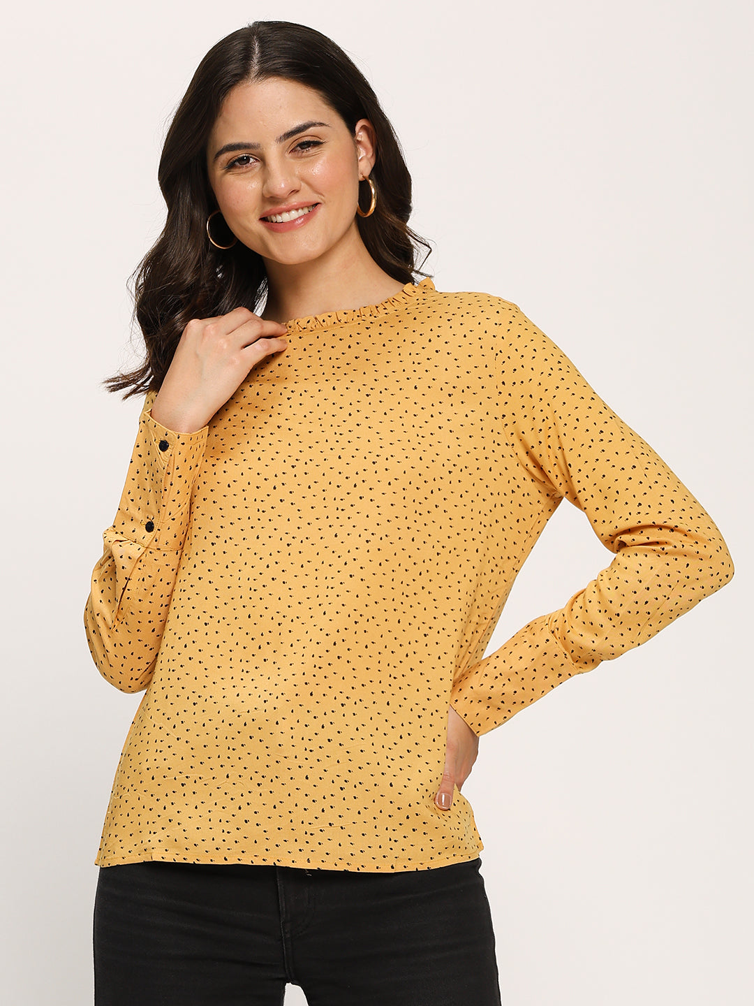 Yellow Basic Fashion Casual Top