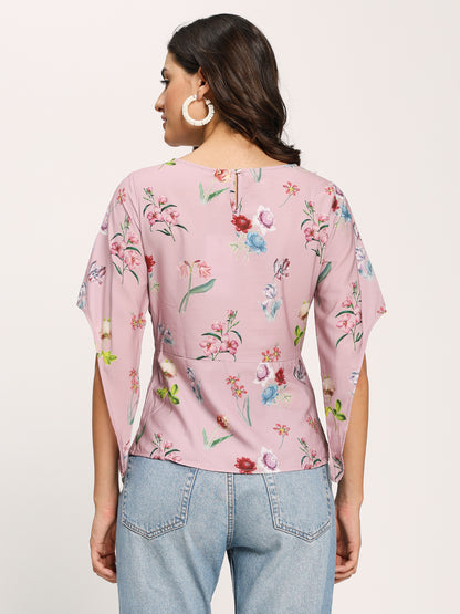 Pink Fashion Sleeves Casual Top