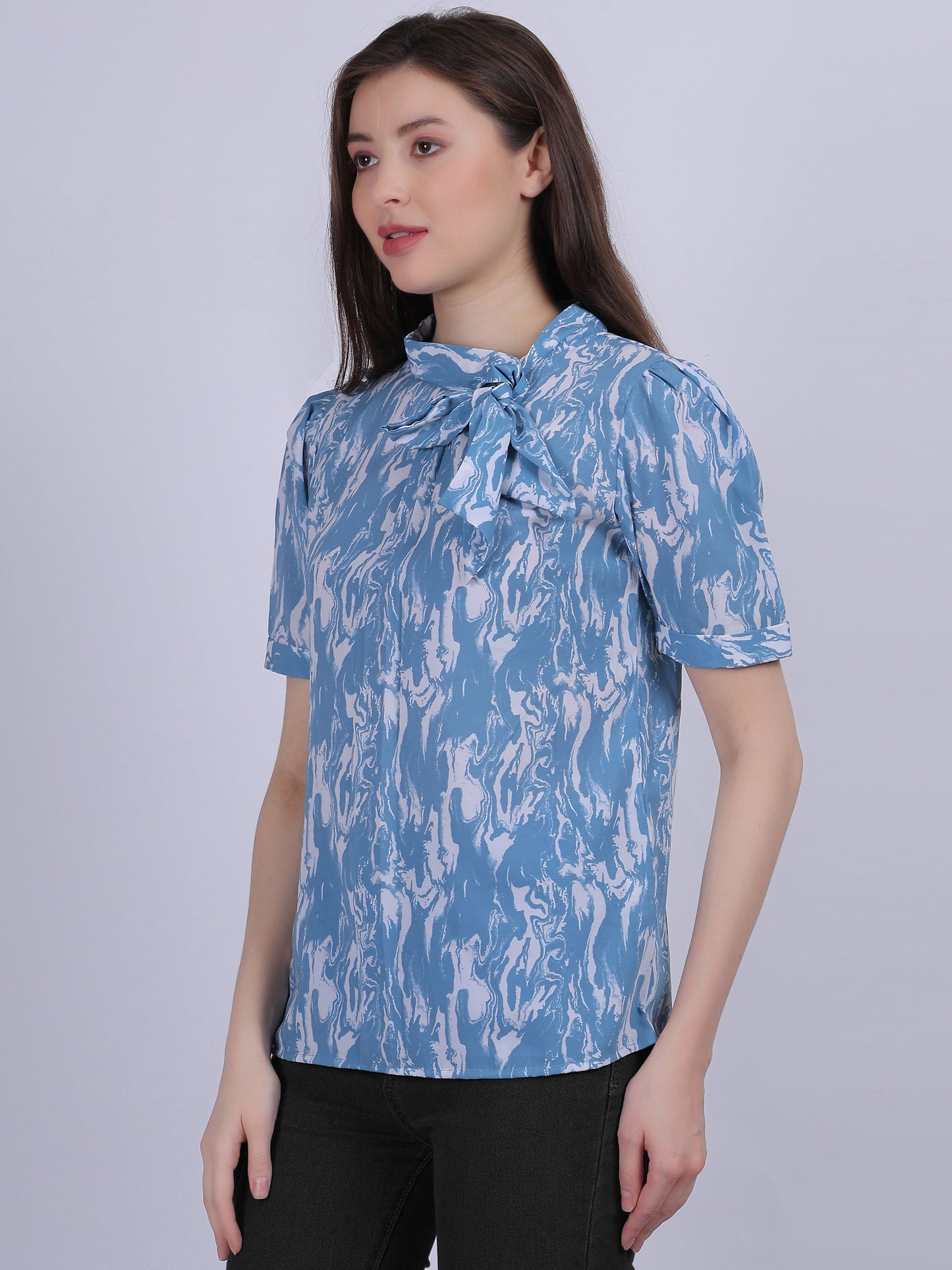 Blue Casual Basic Fashion Top