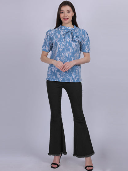 Blue Casual Basic Fashion Top