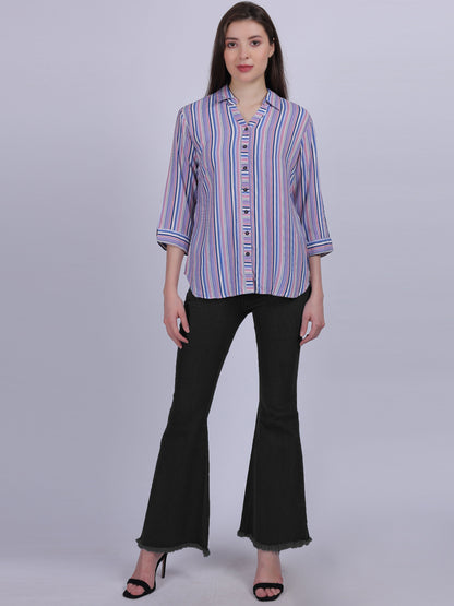 Multi Stripe Print Formal Shirt